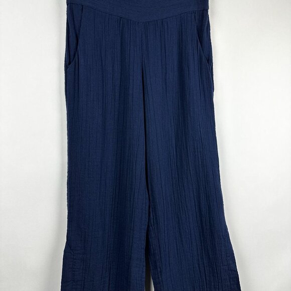 Soft Surroundings Gauze Pull-On Wide Leg Navy Blue Pants Size PXS Petite - Picture 4 of 13